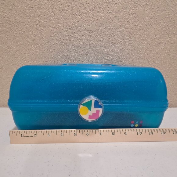 Caboodles Retro Makeup Case On-The-Go-Girl Blue Glitter Classic Organizer - Picture 10 of 12